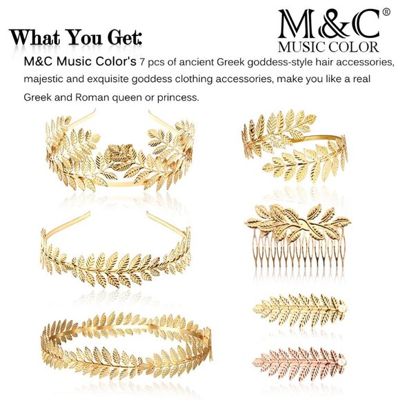 Greek Goddess Headband Gold Leaf Crown Bridal Hair Accessory Romantic Costume main image 4
